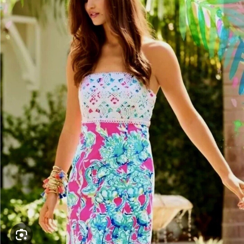 NWT Lilly Pulitzer Brynn Dress - Raz Berry Lobster in Love - Size 4